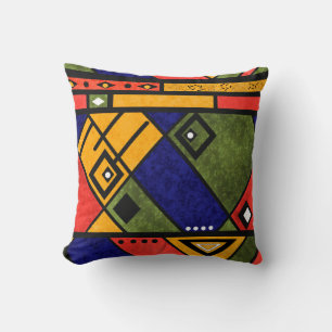 Seamless african ethno traditional texture pattern throw pillow