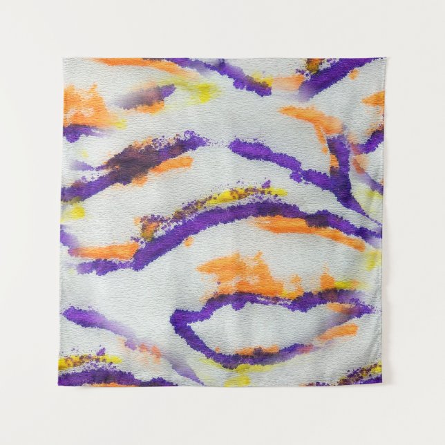 Seamless animal zebra. Dirty art pattern. Abstract Tapestry (Front)