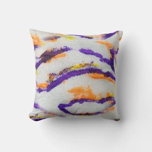 Seamless animal zebra. Dirty art pattern. Abstract Throw Pillow
