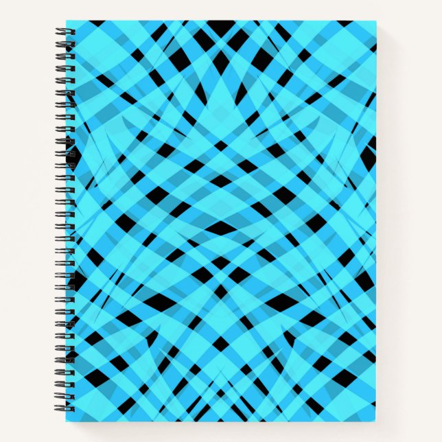 Seamless animal zebra tiger skin fur abstract blue notebook (Front)
