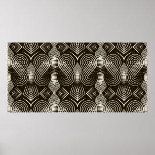 Seamless antique art deco pattern ornament. Geomet Poster