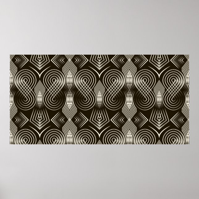 Seamless antique art deco pattern ornament. Geomet Poster (Front)