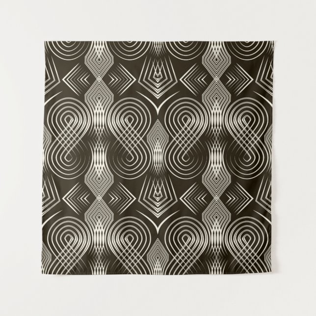 Seamless antique art deco pattern ornament. Geomet Tapestry (Front)
