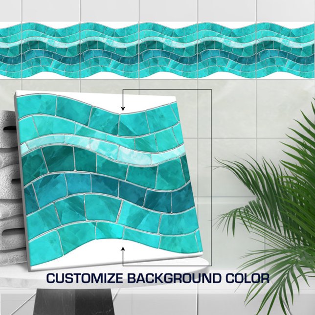 Seamless Aquamarine Mosaic Wave Tile (Creator Uploaded)