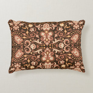 Seamless Arabesque Floral Pattern. Art Deco Style Accent Pillow