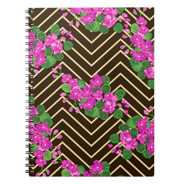 Seamless ardent pattern in sweet flowers. Composit Notebook (Front)