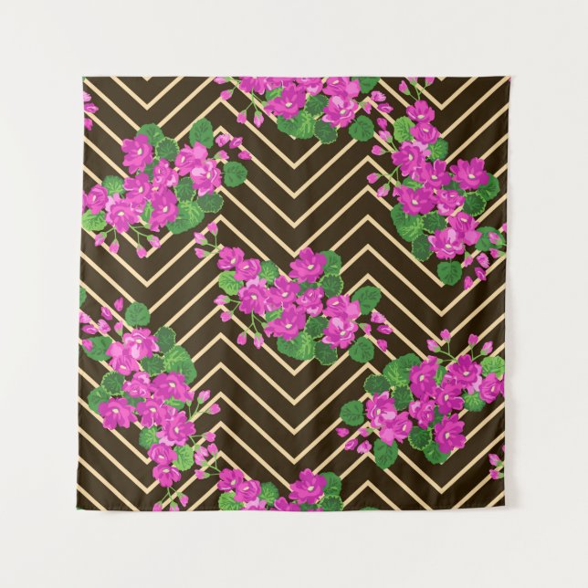 Seamless ardent pattern in sweet flowers. Composit Tapestry (Front)
