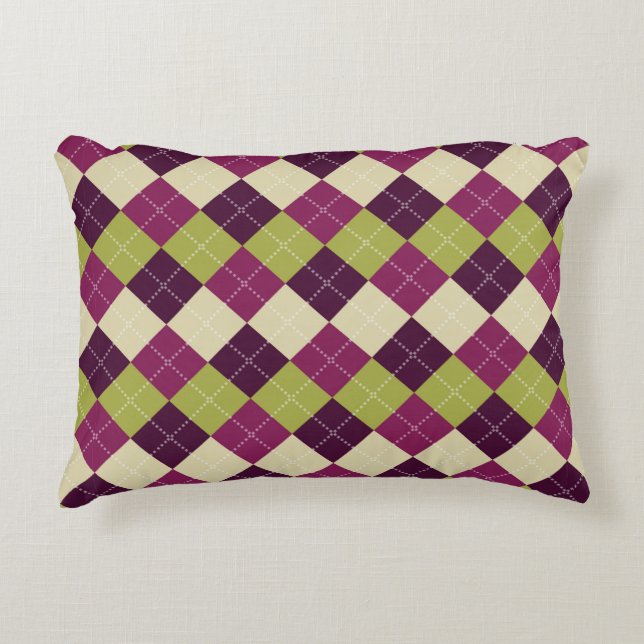 Seamless argyle pattern. Diamond shapes background Accent Pillow (Front)