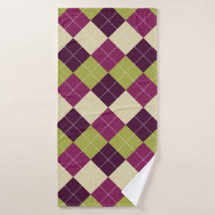 Seamless argyle pattern. Diamond shapes background Bath Towel