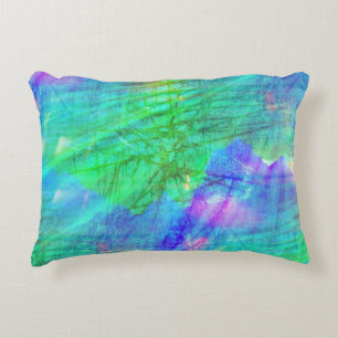 seamless art background watercolor blue, green accent pillow