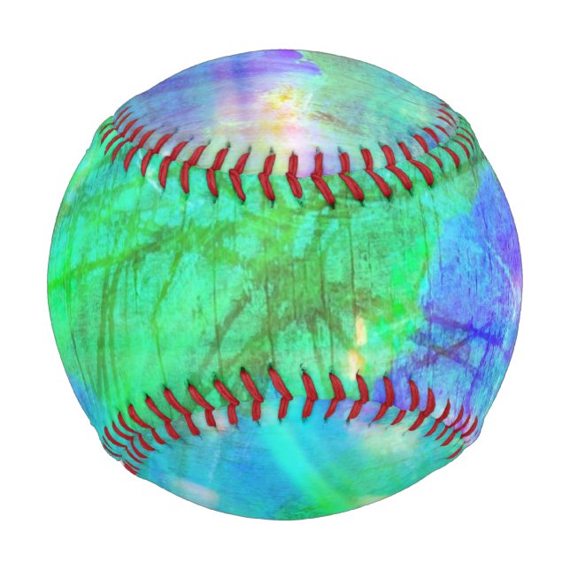 seamless art background watercolor blue, green baseball (Front)