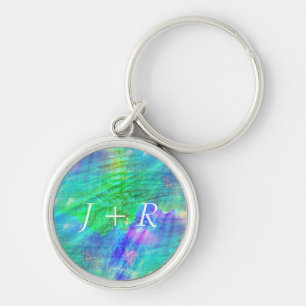 seamless art background watercolor blue, green keychain