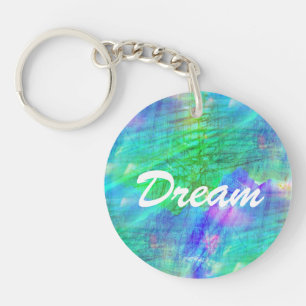 seamless art background watercolor blue, green keychain