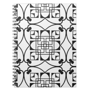 Seamless Art Deco Pattern. Vintage minimalistic ba Notebook