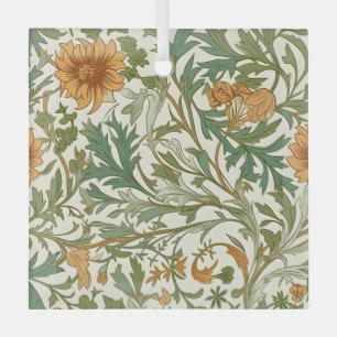 Seamless Arts and Crafts style repeating pattern Glass Ornament