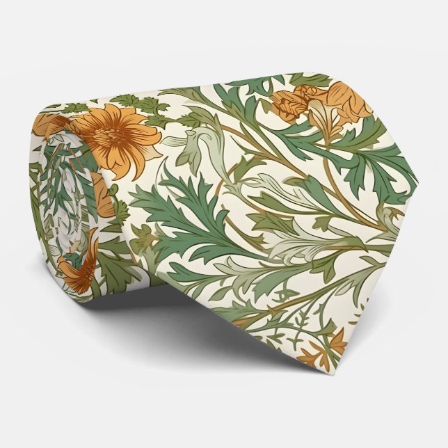 Seamless Arts and Crafts style repeating pattern Tie (Rolled)