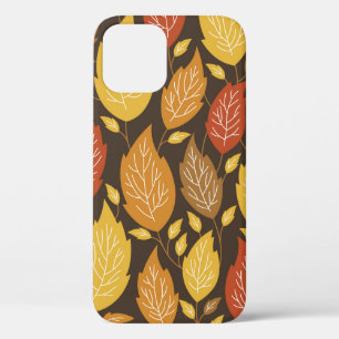 seamless autumn pattern with a colour leaves iPhone 12 case