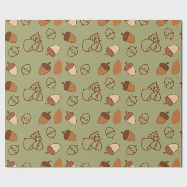 Seamless Autumn Wrapping Paper with Hazelnut Joy (Seam)