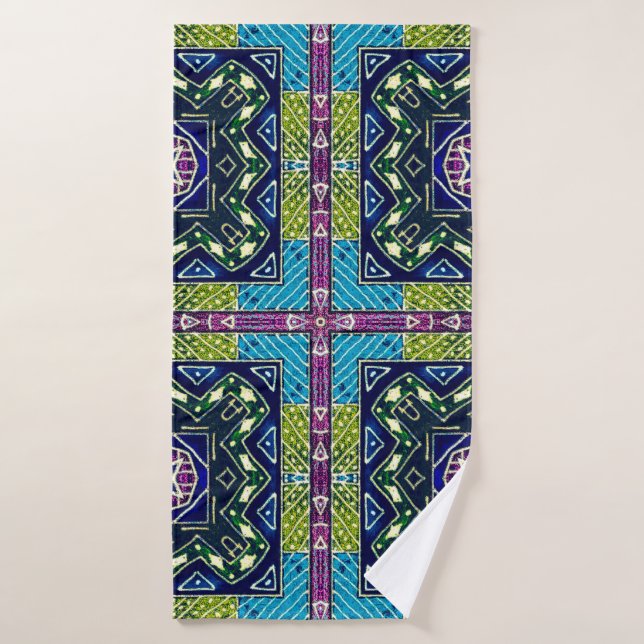 Seamless Aztec Pattern. Ikat Chevron Cloth. Repeat Bath Towel (Bath Towel)