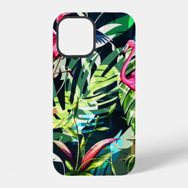 Seamless background floral pattern. Tropical leave iPhone Case (Back)