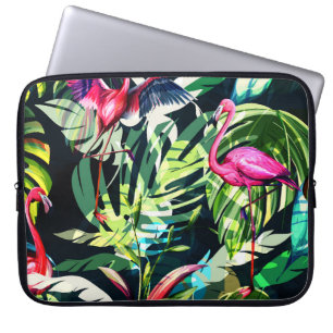 Seamless background floral pattern. Tropical leave Laptop Sleeve