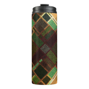 Seamless background pattern. Abstract retro diagon Thermal Tumbler