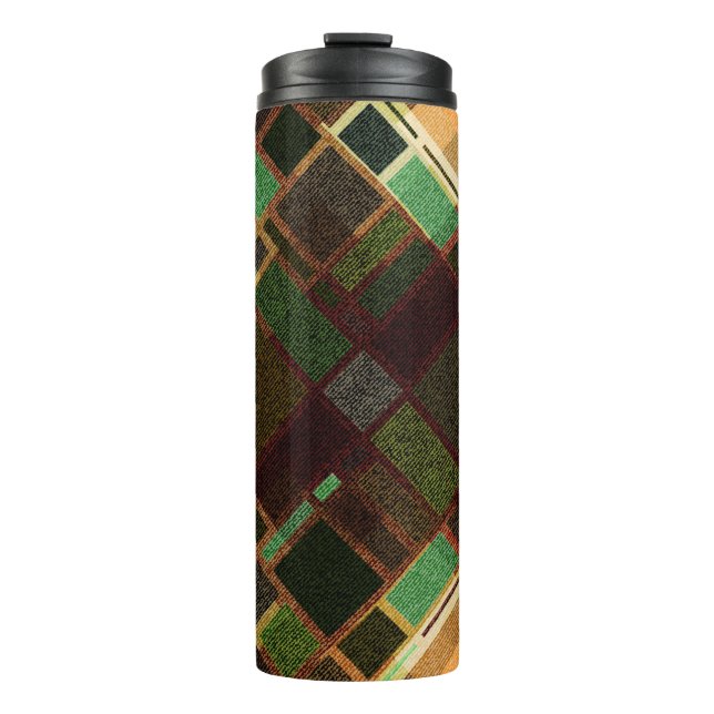 Seamless background pattern. Abstract retro diagon Thermal Tumbler (Front)