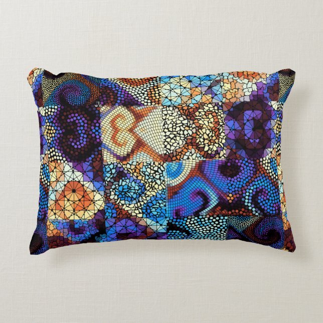 Seamless background pattern. Mosaic art pattern ba Accent Pillow (Front)