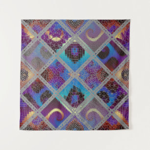 Seamless background pattern. Mosaic art pattern ba Tapestry