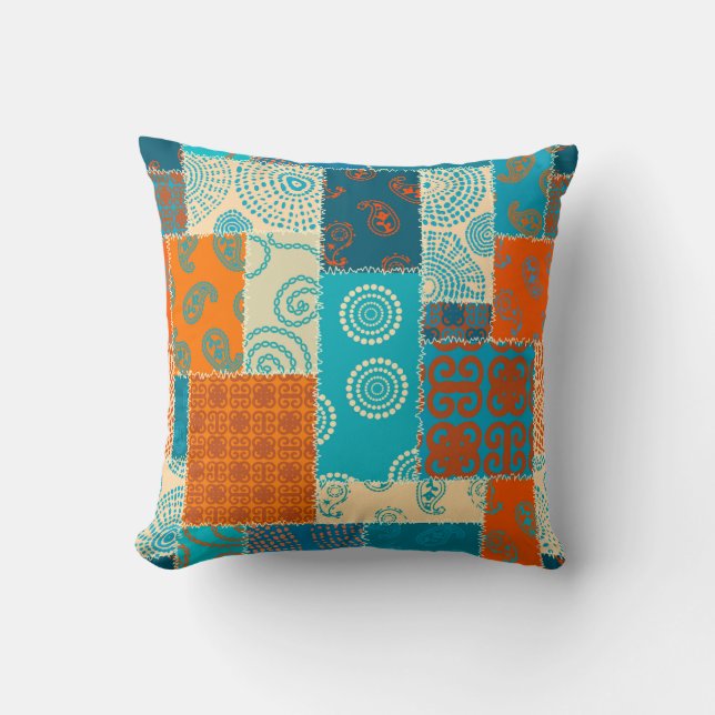 Seamless background pattern. Patchwork pattern in  Throw Pillow (Front)