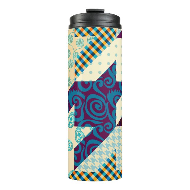 Seamless background pattern. Patchwork pattern. Vi Thermal Tumbler (Front)