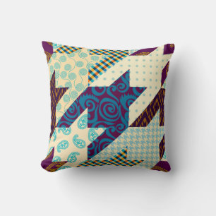 Seamless background pattern. Patchwork pattern. Vi Throw Pillow