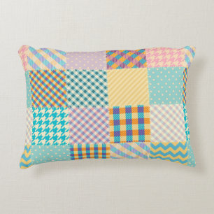Seamless background pattern. Textile patchwork pat Accent Pillow