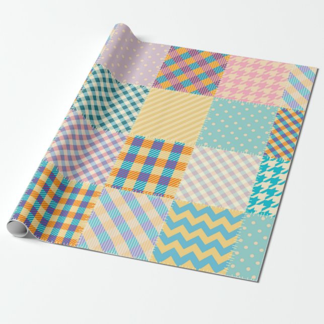 Seamless background pattern. Textile patchwork pat Wrapping Paper (Unrolled)