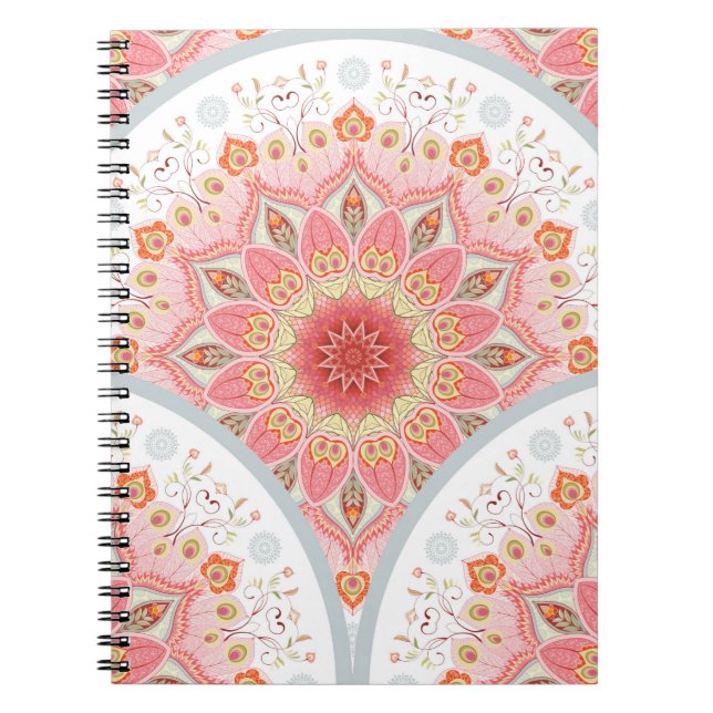 Seamless background with a round ornament. Orienta Notebook (Front)