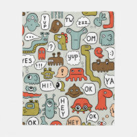 seamless background with cute cartoon monsters