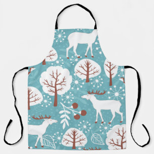 Seamless background with deer for winter and chris apron