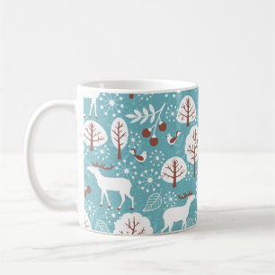 Seamless background with deer for winter and chris coffee mug