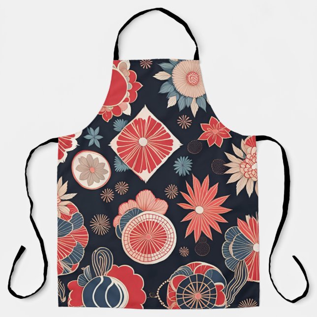  seamless background with flowers , Ethnic seamles Apron (Front)