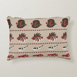 Seamless background with marine life - crab and di accent pillow