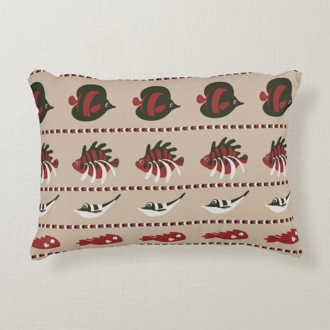 Seamless background with marine life - crab and di accent pillow (Front)