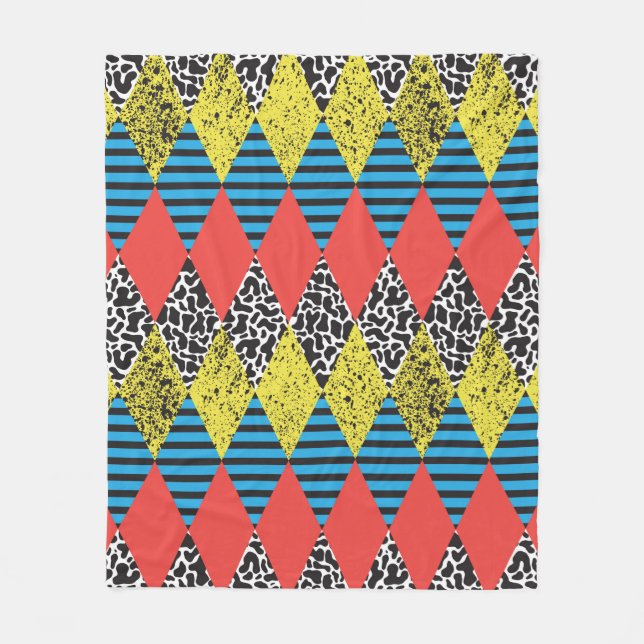 Seamless background with rhombus fleece blanket (Front)