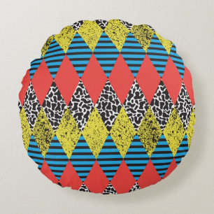 Seamless background with rhombus round pillow