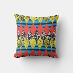 Seamless background with rhombus throw pillow