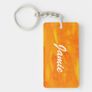 Seamless Background Yellow Abstract Watercolor Keychain