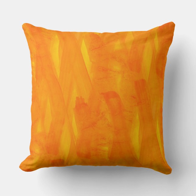 Seamless Background Yellow Abstract Watercolor Throw Pillow (Front)