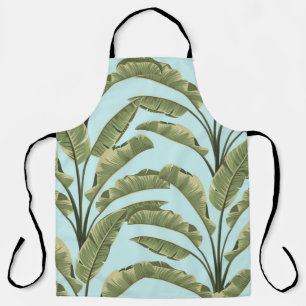Seamless banana leaves. Vintage tropical pattern b Apron