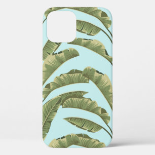 Seamless banana leaves. Vintage tropical pattern b iPhone 12 Case