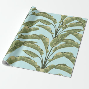 Seamless banana leaves. Vintage tropical pattern b Wrapping Paper