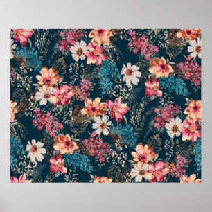 Seamless beautiful abstract watercolor colourful f poster
